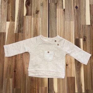 Mango Baby Cream Sweatshirt Pocket Detail 1/3 Months